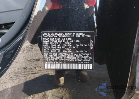 2024 Volkswagen Atlas 2.0T Se W/Technology z USA, uszkodzony, nr VIN 1V2HR2CA3RC545211